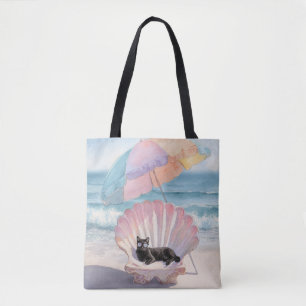 Tote Bolsa de Praia de Gato Negro Whimsso