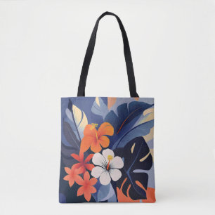 Tote Bolsa de Praia de Hibisco Havaiano Modernista de M