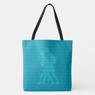 Tote Bolsa de praia de Palavras Turquesas de Trekking S