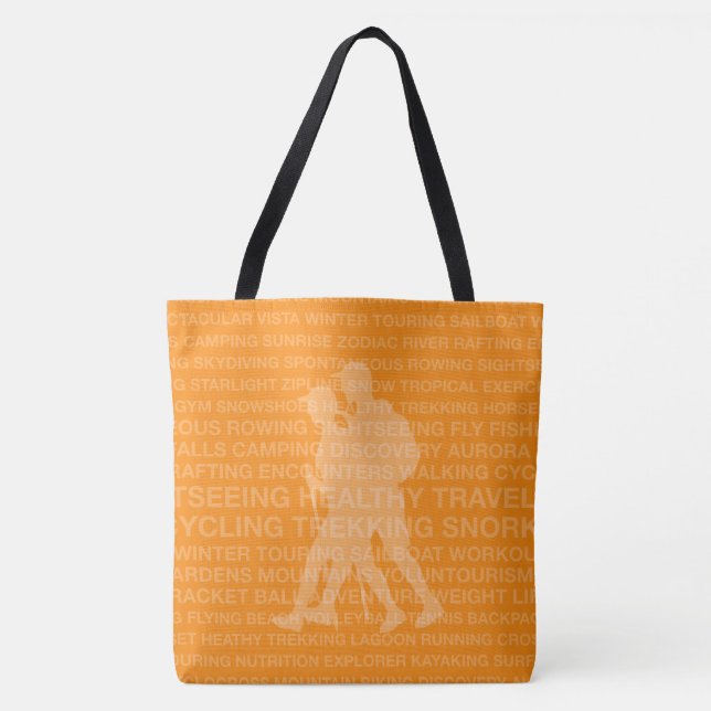 Tote Bolsa de praia de Tangerina de Trekking Saudável (Frente)