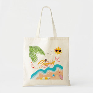 Tote Bolsa de Praia de Verão Tropical Fofa para Mulhere