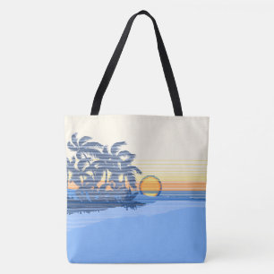 Tote Bolsa de Praia Havaiana de Listra Grande do Pôr do