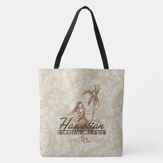Tote Bolsa de praia Hula Hibiscus da Ilha do Havaí (Frente)