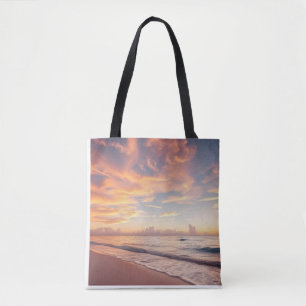 Tote Bolsa de Praia Pôr do Sol Tropical