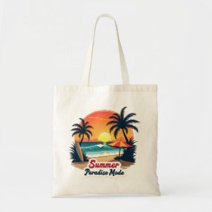 Tote Bolsa de Praia Retro Paraíso de Verão