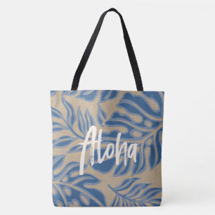 Tote Bolsa de praia tropical havaiana de Leaf Tiki