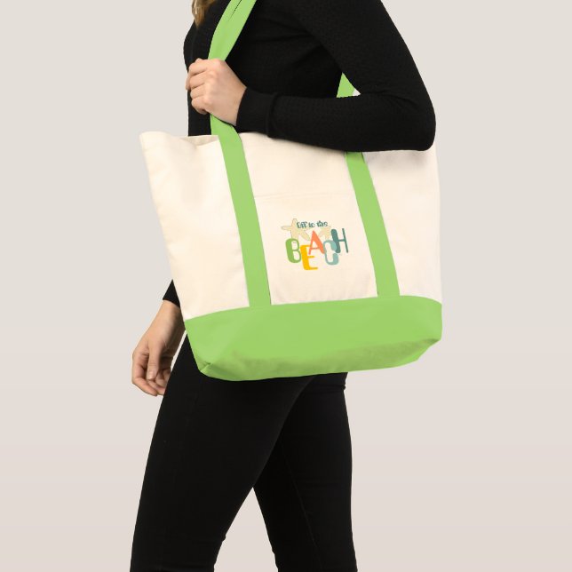 Tote Bolsa de praia (verde limão) (Frente (produto))