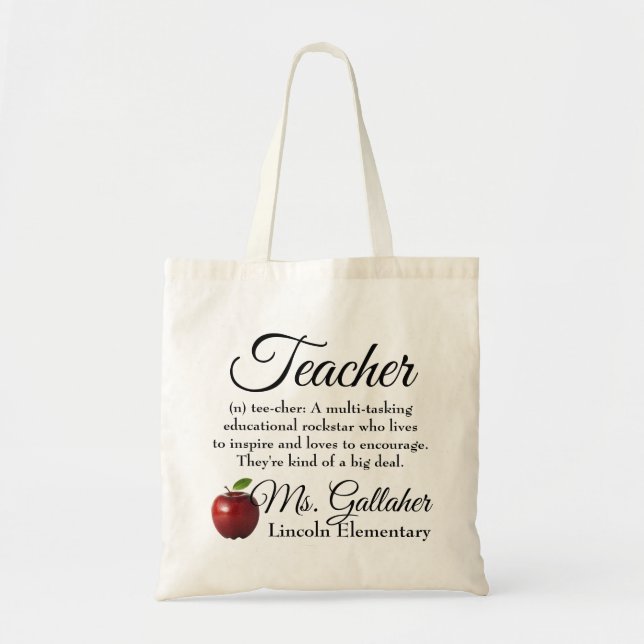 Tote Bolsa de presente de professor (Frente)