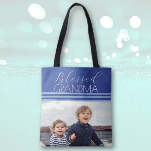 Tote Bolsa de presente personalizado de foto da vovó ab