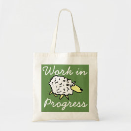 Tote Bolsa de Projeto de Cartoon de Ovelha "Trabalho em