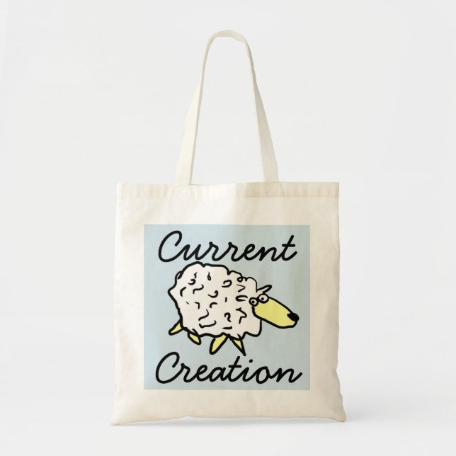 Tote Bolsa de Projeto de Cartoon de Ovelhas "Criação At (Frente)