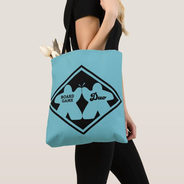 Tote Bolsa de Quadro Preto Duo do Jogo do conselho (Close Up)