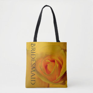 Tote Bolsa de Rosa Amarela para a Bridesmaid