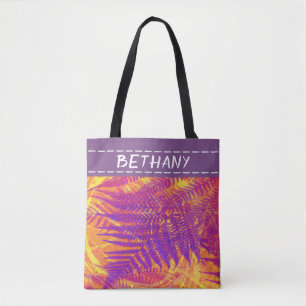 Tote bolsa de roxo personalizado personalizado da arte 