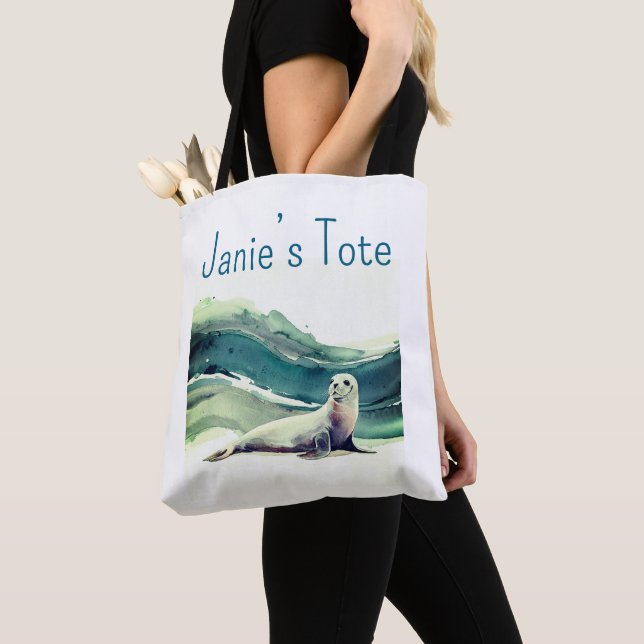 Tote Bolsa de sela marítima personalizada (Close Up)
