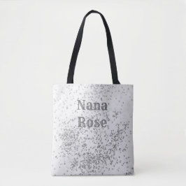 Tote Bolsa de Silver Confetti Personalizado Elegante
