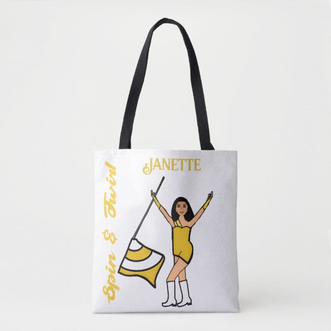 Tote Bolsa de Sinalizador Personalizado ( Branco Dourad (Frente)