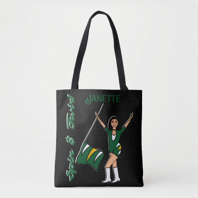 Tote Bolsa de Sinalizador Personalizado ( Verde Dourado (Frente)