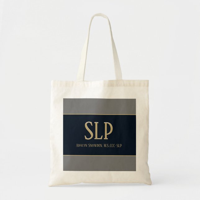 Tote Bolsa de SLP personalizado (patologista de linguag (Frente)