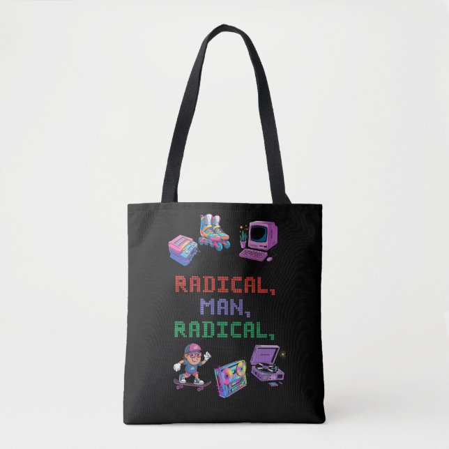 Tote Bolsa de Streetwear para a Retro 90s (Frente)