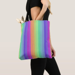 Tote Bolsa de Stripe Arco-Íris de Pastel Brilhante