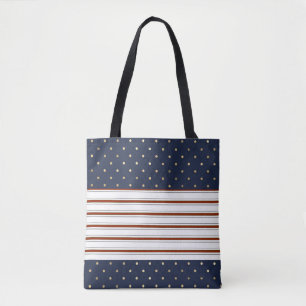 Tote Bolsa de stripes e Bolinhas de canas de doces