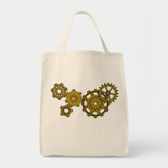Tote Bolsa de tecido com mecanismo de relógio (Frente)
