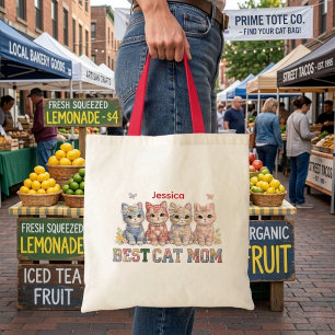 Tote Bolsa de Tecido Personalizada Diversão Melhor Mãe 