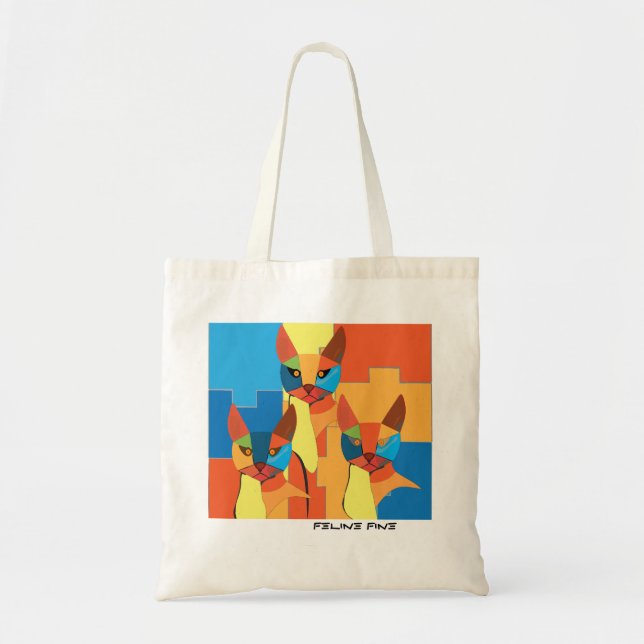 Tote Bolsa De Tela Feline Fine (Frente)