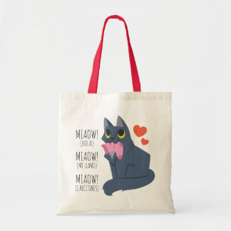 Tote Bolsa de tela Gato ¡Me llamo Calcetines!