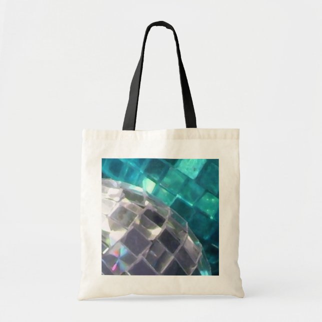 Tote Bolsa de toques de bolhas azuis (Frente)