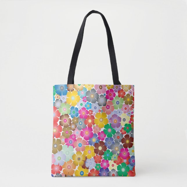 Tote Bolsa de tostas floresce na flor da Rainbow (Frente)