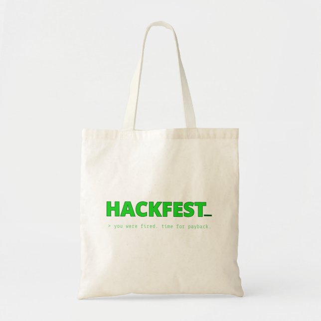 Tote Bolsa de Transporte da Tela de Título do Hackfest (Frente)