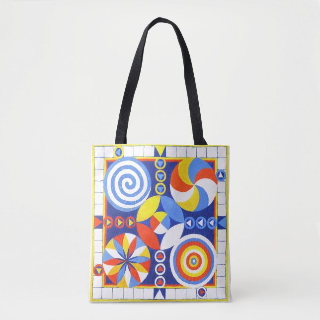 Tote Bolsa de Transporte de Tabuleiro de Jogo Colorida, (Frente)
