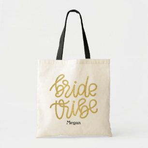 Tote Bolsa de Tribo de Script Dourado