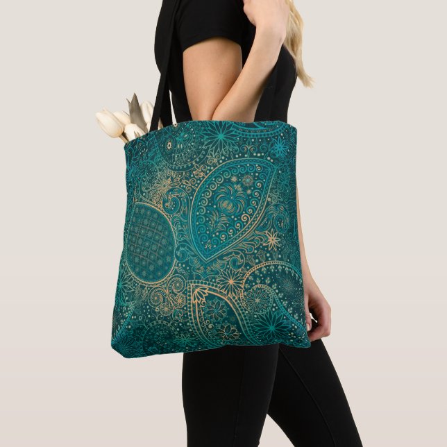 Tote Bolsa de turquesa étnica (Close Up)
