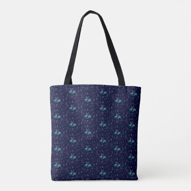 Tote Bolsa de veado azul (Verso)