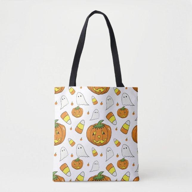 Tote Bolsa de viagem infantil de Halloween fofo e assus (Frente)