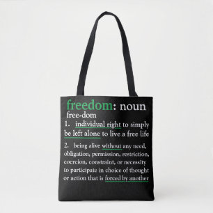 Tote Bolsa definido pela liberdade (preto)