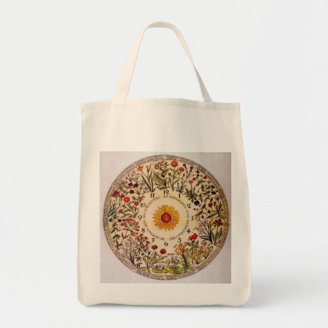 Tote Bolsa do bloco de flores Blumenuhr (Frente)