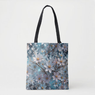 Tote Bolsa do Flor Sakura Blossom, Frost Crystal
