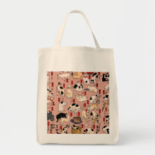 Tote Bolsa do Gatinho Woodblock ukiyo-e Vintage