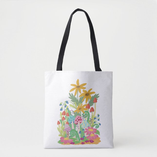 Tote Bolsa do Jardim de Cogumelos Deanna Day (Frente)