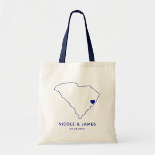 Tote Bolsa do Mapa de Boas-vindas da Carolina do Sul, M