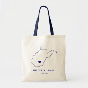 Tote Bolsa do Mapa de Boas-vindas da Virgínia Ocidental