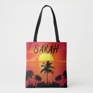 Tote Bolsa do ombro do SUNSET TROPICAL personalizado