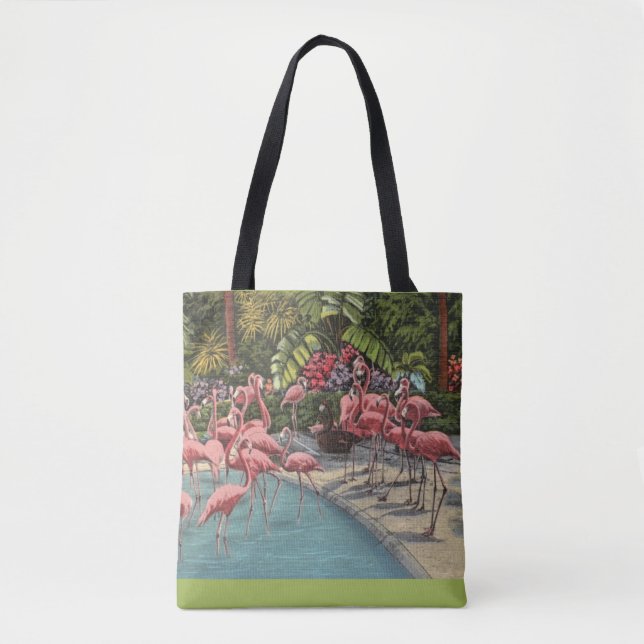 Tote Bolsa do Ombro Flamingo Flamboyance, Rosa Tropical (Frente)