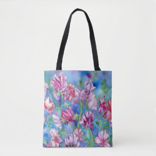 Tote bolsa do Ombro "Garden Sweet Peas"