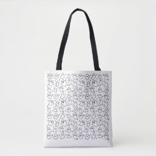Tote Bolsa do ombro Ghost All-Over-Impressão