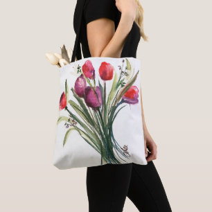 Tote Bolsa do Ombro Multiverso-Impressão do Buquê Tulip